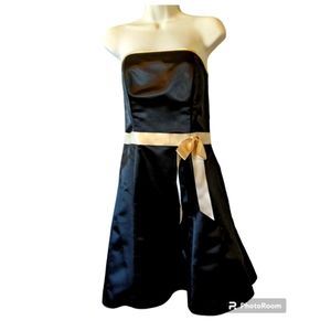 Gunne Sax Jessica McClintock 70s Strapless Black Prom Dress W/Tulle Sz.5/6 S/XS